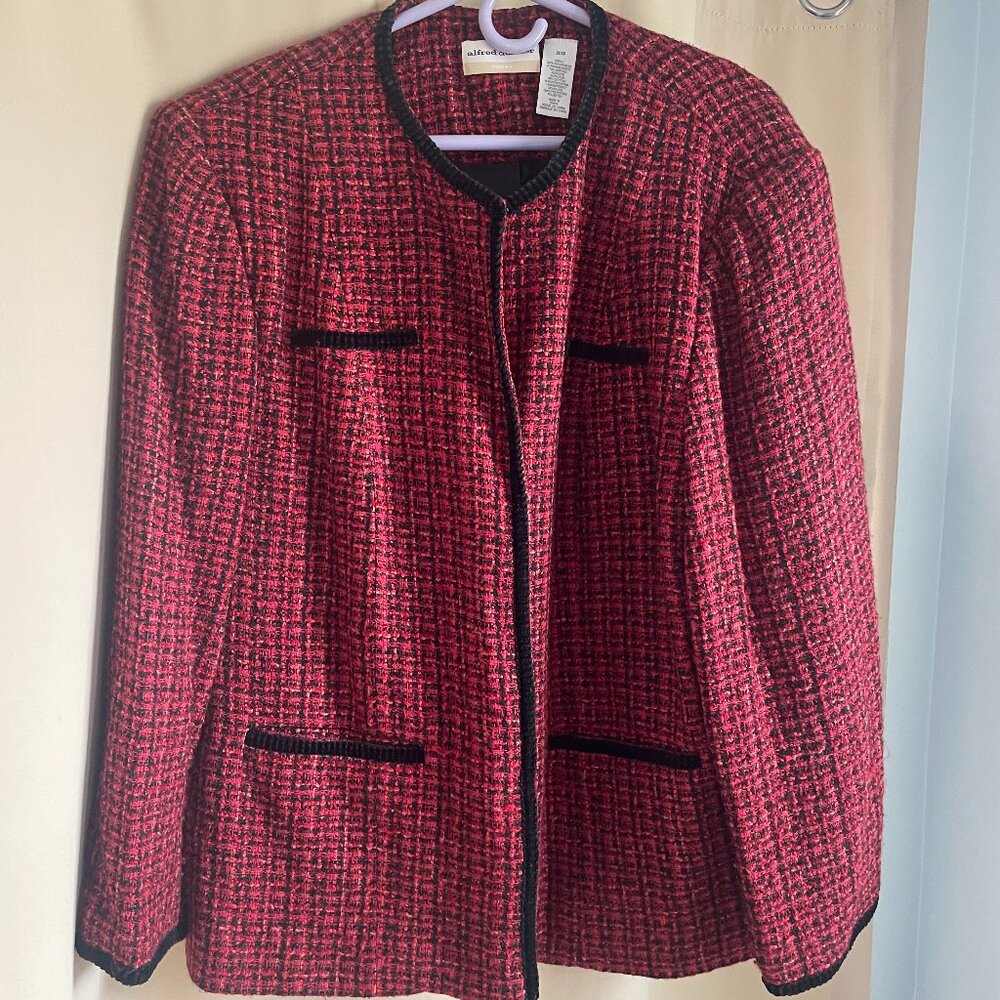 Alfred Dunner red/black suit jacket/blazer size 20